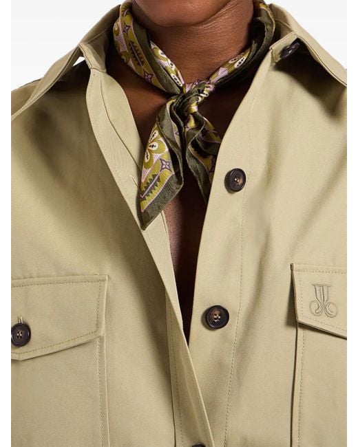 LaDoubleJ Metallic Floral-Print Silk Scarf