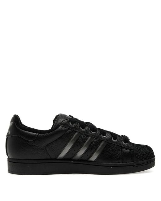 Adidas Black Superstar Ii Shell-Toe Three-Stripe Sneakers for men