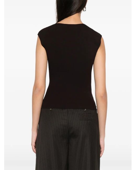 Le Petite Pulle Black V-Neck Top