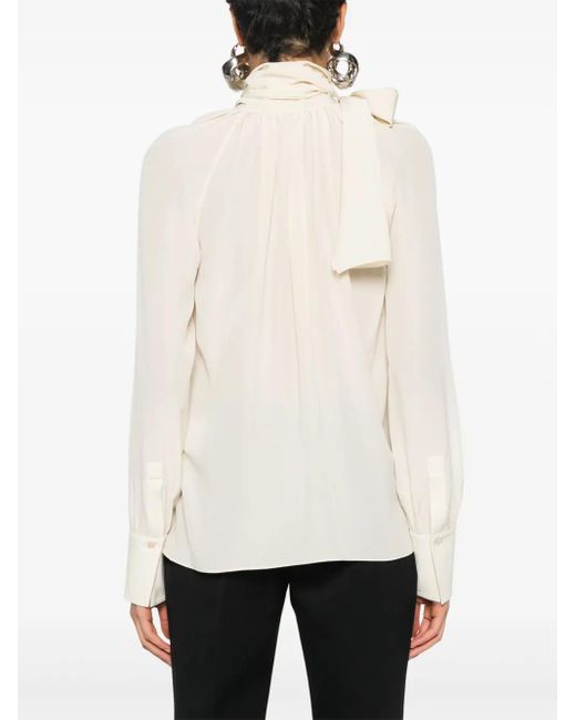 Givenchy White Blouse With Knot Collar