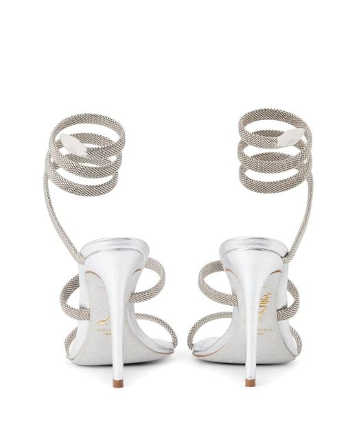 Rene Caovilla White 105Mm Cleo Sandals