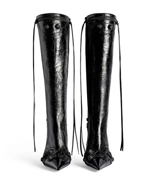 Balenciaga Black Cagole 90mm Leather Boots