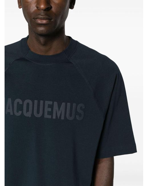 Jacquemus Le T-shirt Typo Top Met Lange Mouwen in het Blue voor heren