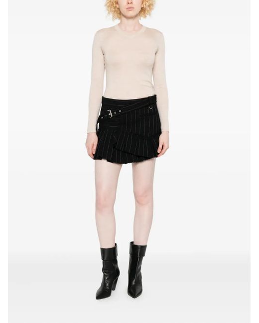 Isabel Marant Natural Long-Sleeve Round-Neck Sweater