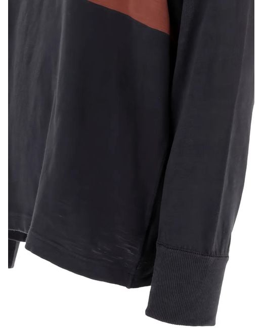 RRL Blue Turtleneck Stripe Cotton Sweatshirt for men
