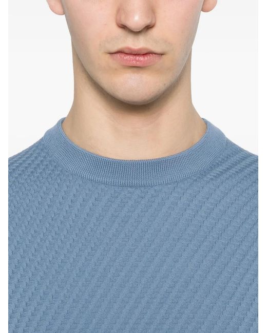 Pull À Design Texturé Canali pour homme en coloris Blue