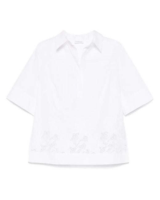 P.A.R.O.S.H. White Floral-Embroidered Blouse