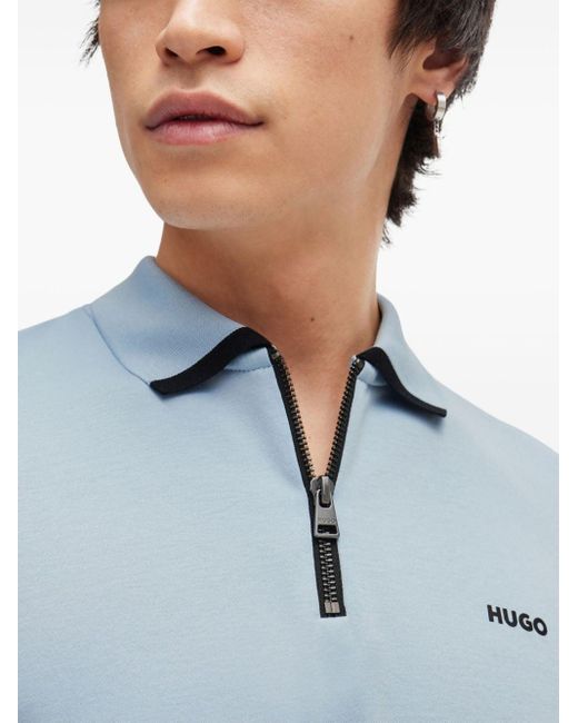 Polo con stampa di HUGO in Blue da Uomo