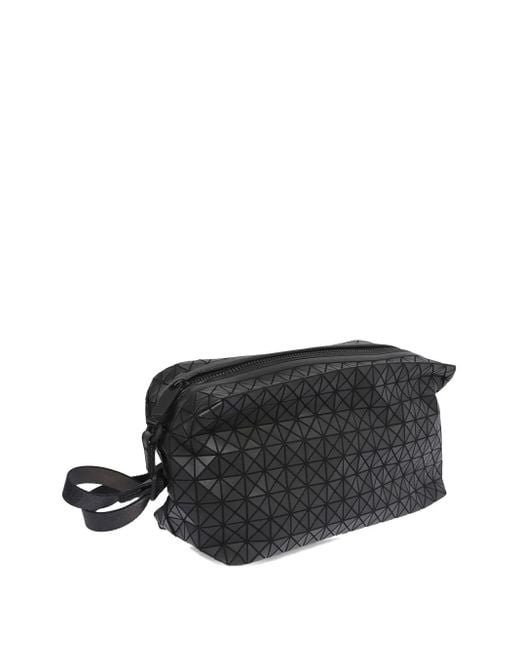 Issey Miyake Black Geometric-Pattern Shoulder Bag for men