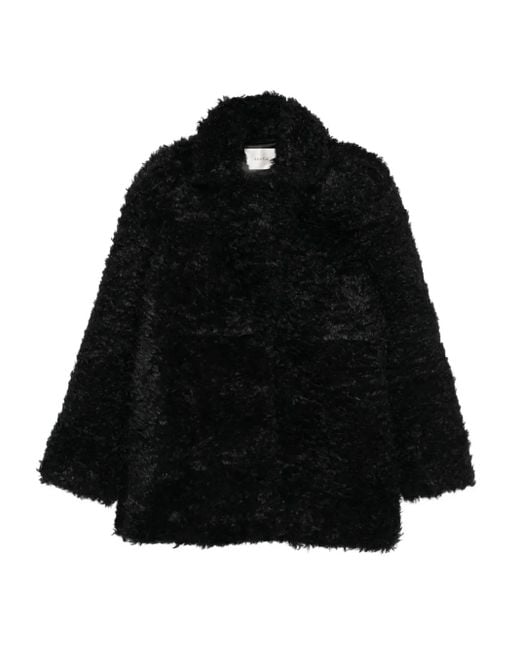 Gestuz Black Long-Sleeve Textured Coat