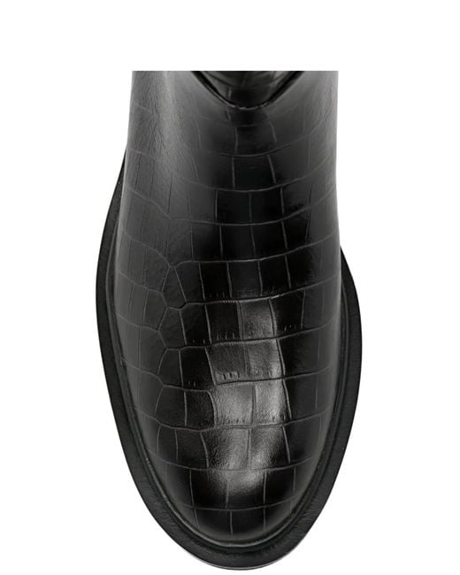 A.Emery Black Jude Croc-Effect Boots