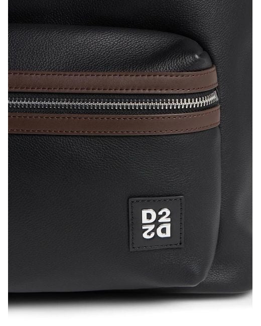 DSquared² Black D2-Upside-Down Backpack for men
