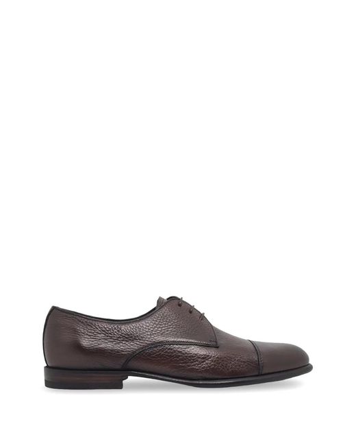 Neil Barrett Brown Textured Cap-Toe Derby Shoes for men