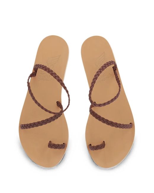 Ancient Greek Sandals White Eleftheria Braided Sandals