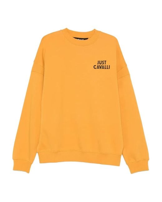 Just Cavalli Orange Graphic-Print Sweatshirt for men