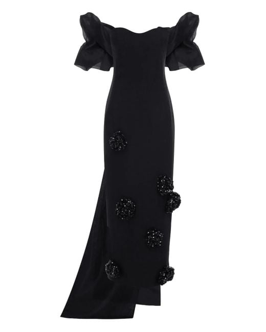 LEO LIN Zayna パフスリーブ ドレス Black
