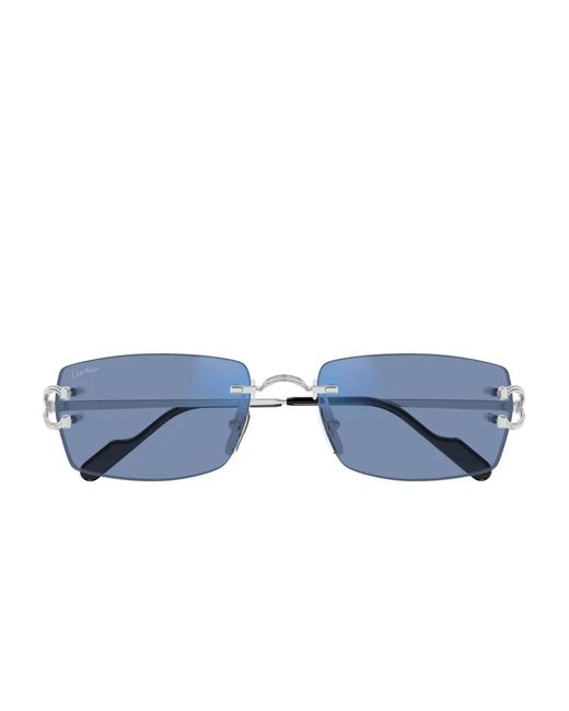 Cartier Brown Metal-Frame Rimless Sunglasses for men