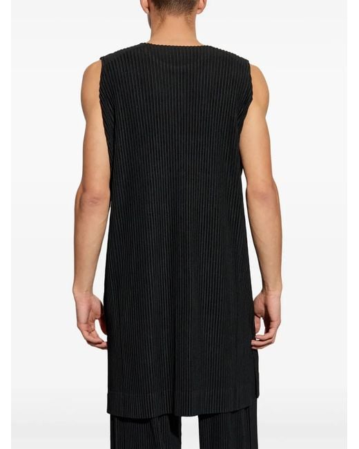 Homme Plissé Issey Miyake Black Pleated Top for men
