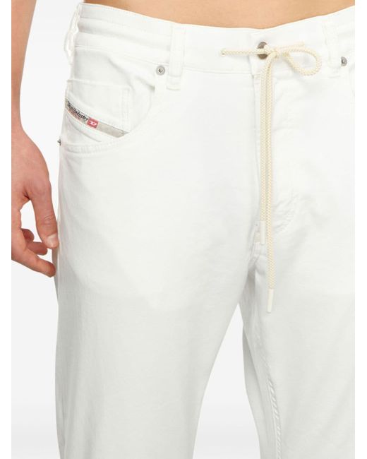 DIESEL White 2030 D-krooley Tapered-leg Jeans for men
