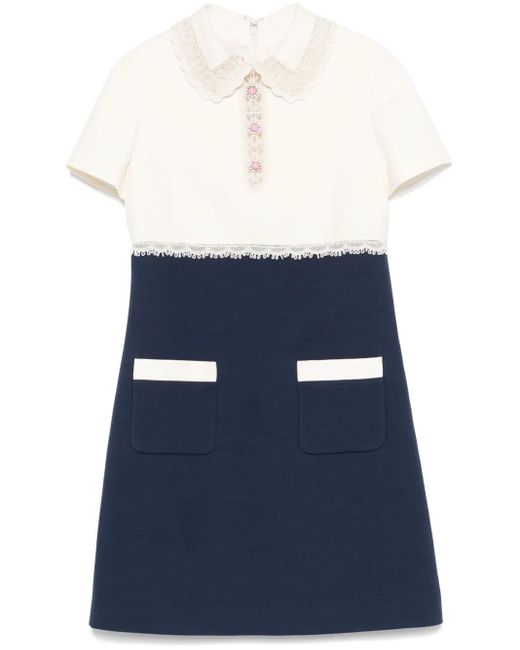 Valentino Garavani Blue Colourblock Mini Dress