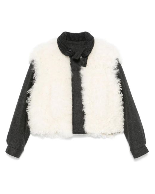 Plan C White Shearling Jacket