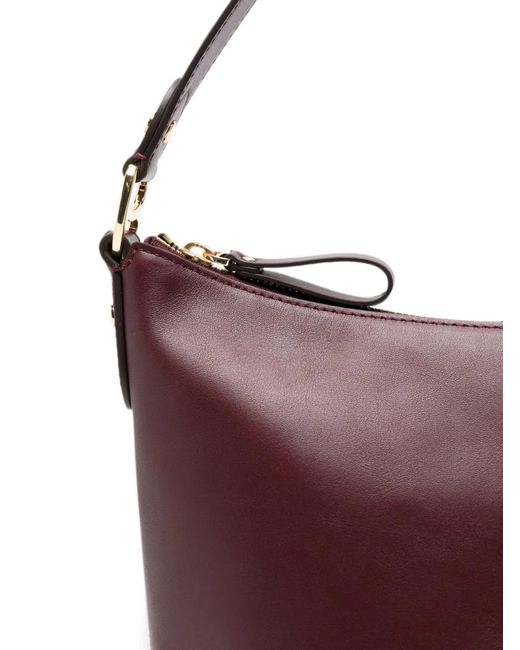 Ralph Lauren Purple Tasha Leather Shoulder Bag