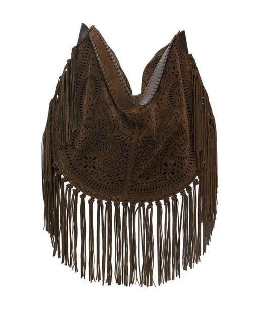Isabel Marant Black Oskan Hobo Schultertasche Aus Wildleder