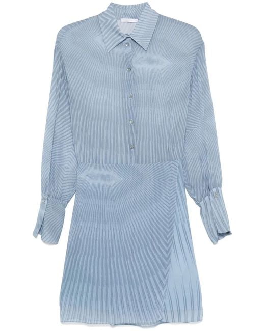 Patrizia Pepe Blue Abstract-Print Midi Dress