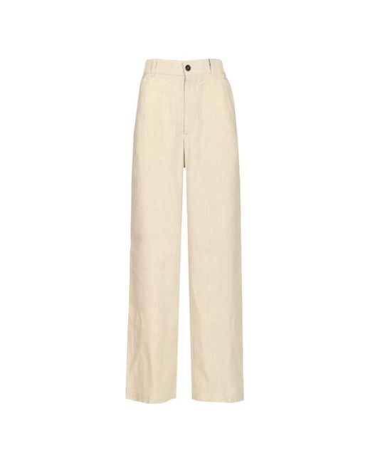 Barena White Ida Herringbone Trousers