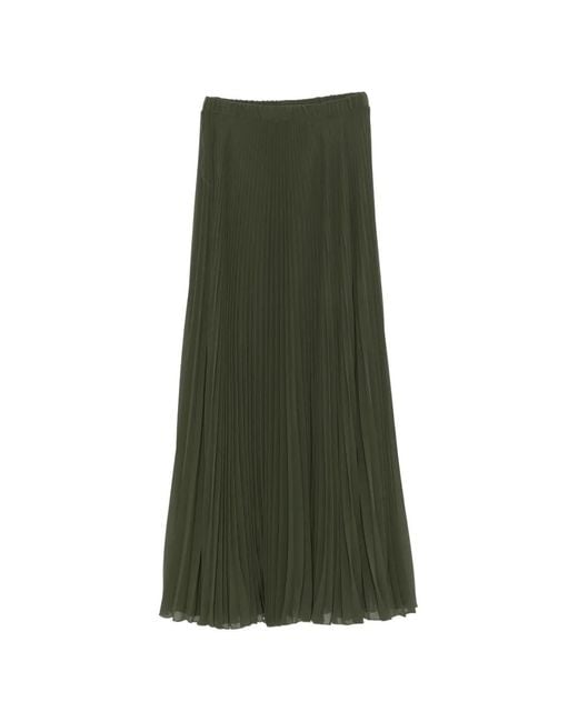 Patrizia Pepe Green Pleated Maxi Skirt