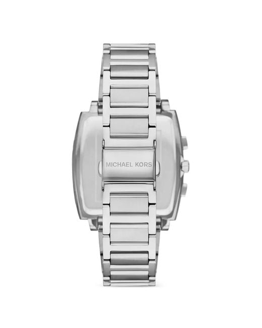 Michael Kors White Rhys Square 3 Sub-Dials 40Mm Watch