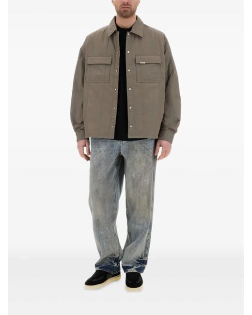 Represent Gray Utility Pocket Overshirt for men