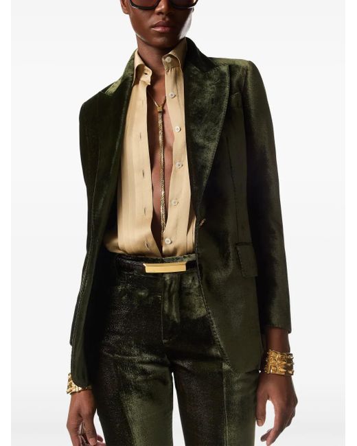 Tom Ford Natural Plisse-Panel Silk Shirt