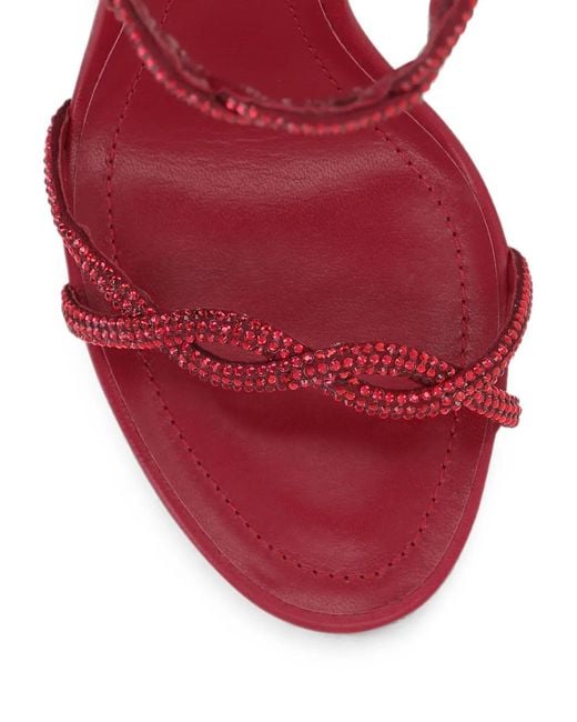 Rene Caovilla Pink Braid Heeled Sandals