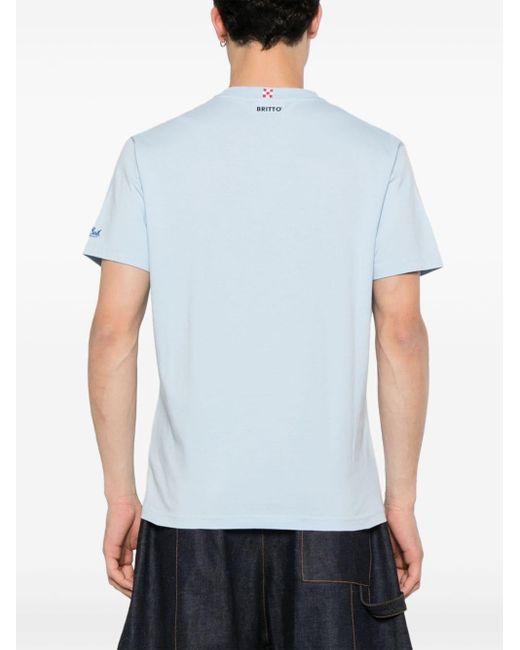 Mc2 Saint Barth Blue X Britto Graphic-print Cotton T-shirt for men