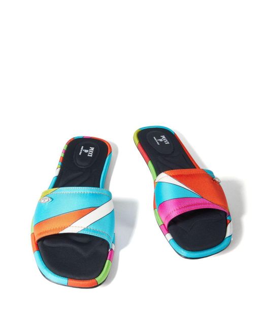 Emilio Pucci Blue Yummy Multicolour Sandals