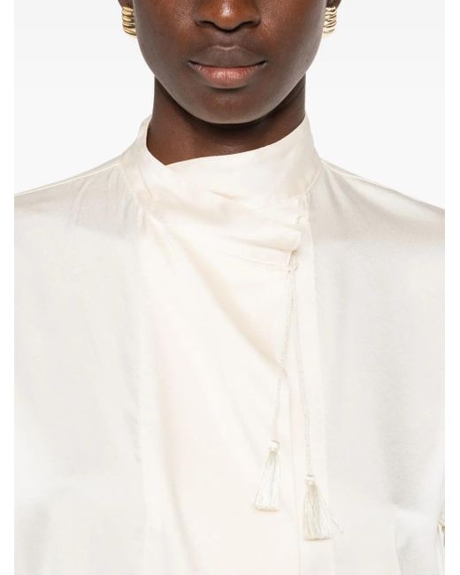 Forte_forte White High-Neck Blouse