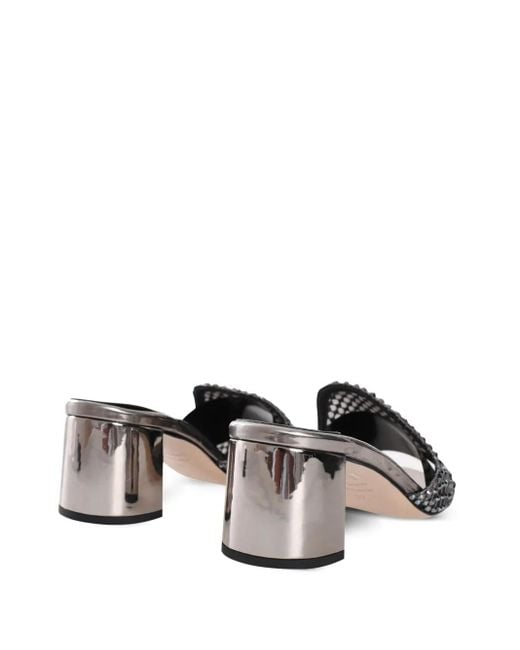Le Silla Black Gilda Crystal-Embellished Sandals
