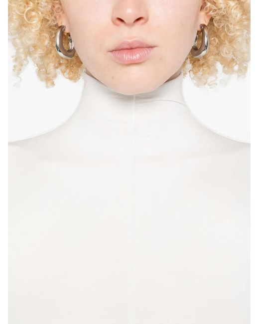 Wardrobe NYC White X Rhw High-Neck Sleeveless Bodysuit