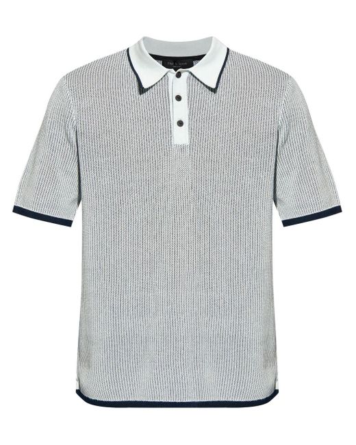 Rag & Bone Gray Harvey Cotton Polo Shirt for men