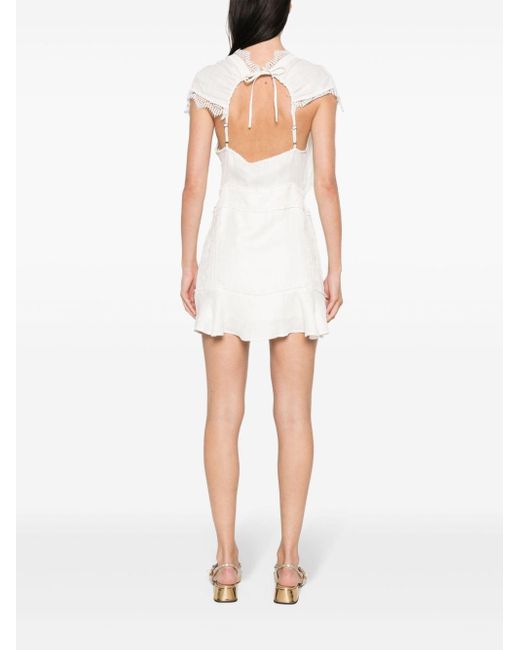 IRO Mini-jurk Met Kanten Detail in het White