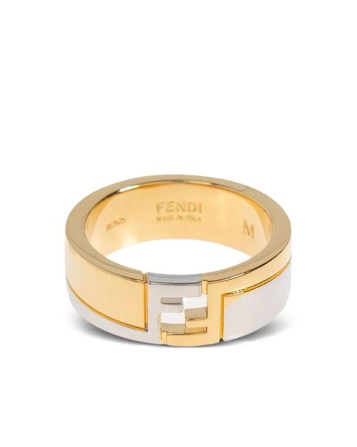 Fendi Metallic Ff Cube Ring for men