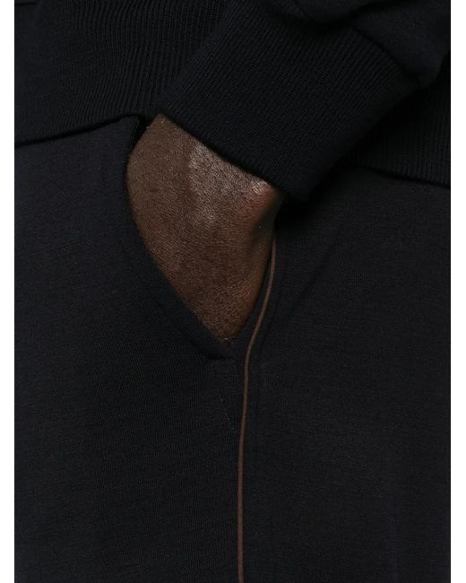 Canali Black Drawstring Track Pants for men