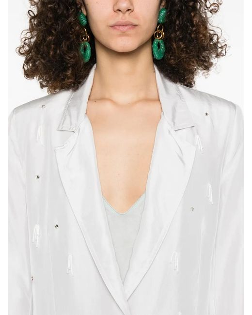 Forte_forte White Silk Single-Breasted Jacket