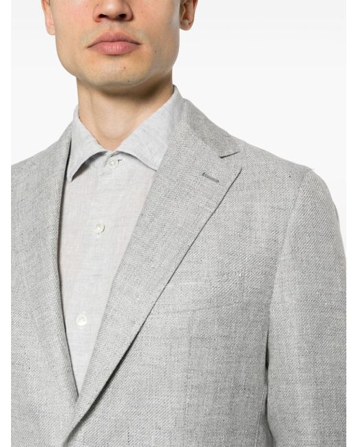 Eleventy Gray Interwoven Mélange Suit for men