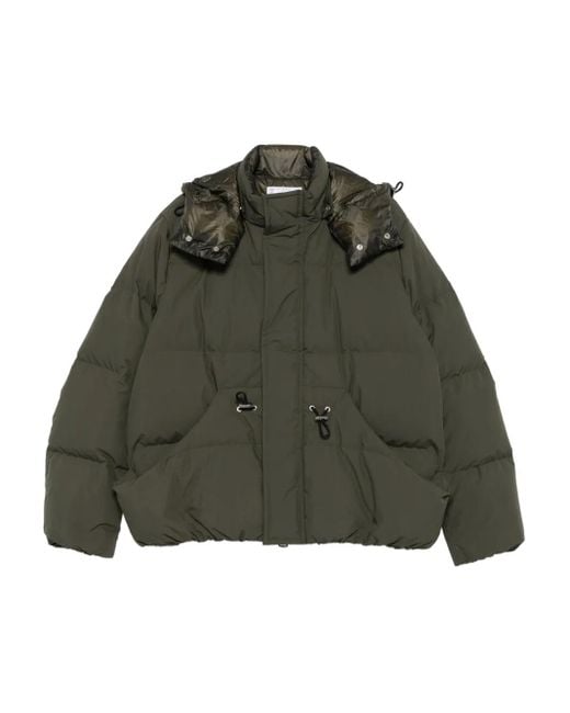 Plumífero con capucha y cordones Sacai de hombre de color Green