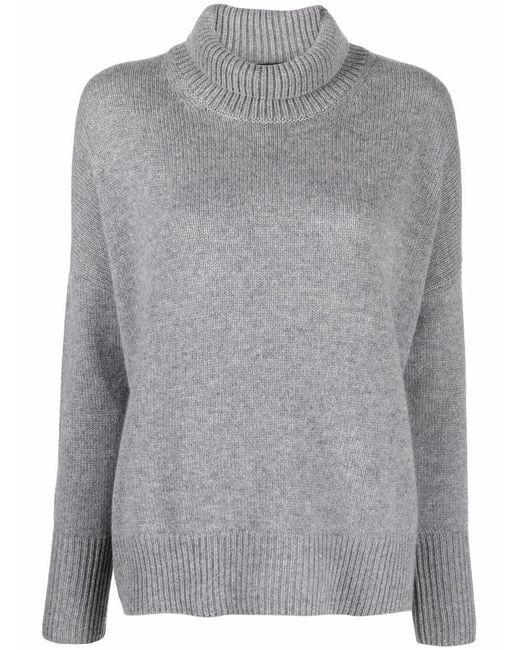 Lisa Yang Gray Heidi Knitted Roll-Neck Jumper