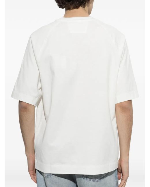 C P Company White Lens-Detail Raglan-Sleeve T-Shirt for men