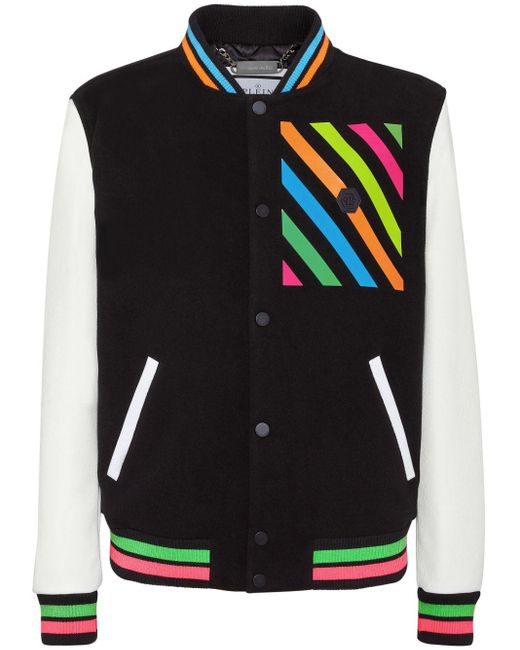 Veste en laine à logo appliqué Philipp Plein pour homme en coloris Black