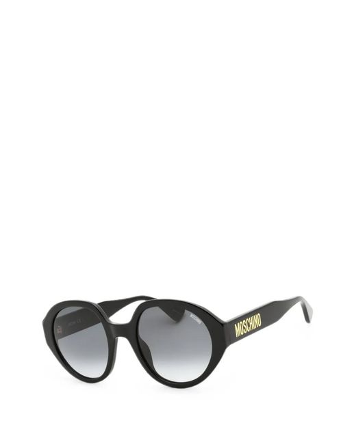 Moschino Gray Round-Frame Sunglasses